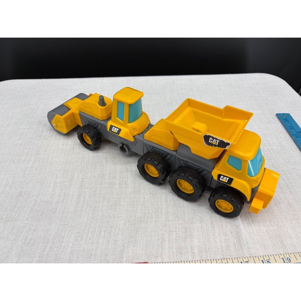 CAT Caterpillar Build-a-Buddy Construction Toy Steam Roller Dump Truck Set